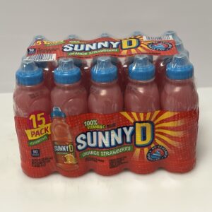 Sunny D Tangy original, orange strawberry flavored drink, 333 ml (Pack of 15)