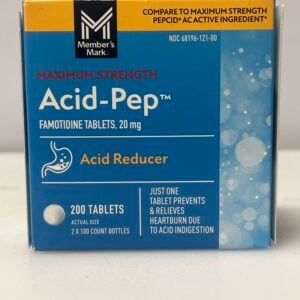 Maximum strength acid-prep famotidine tablets, 20 mg (Pack of 200)
