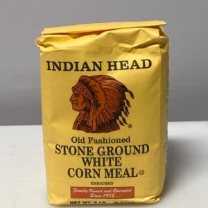 Indian head old fashioned stone ground white corn meal, 5 lb
