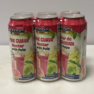 Rex pink guava nectar with pulp, 490 ml (Pack of 6)