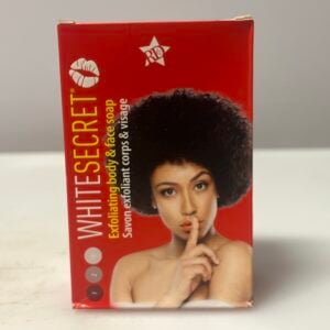 White secret exfoliating body & face soap, 190 g